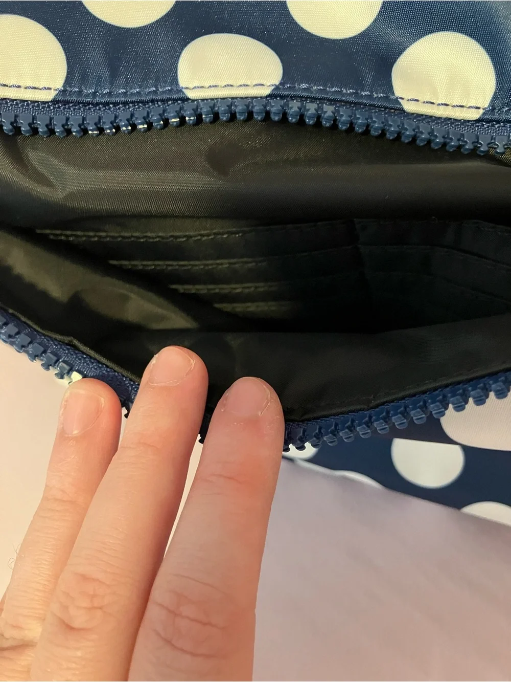 kate spade Navy and White Polka Dot Tote